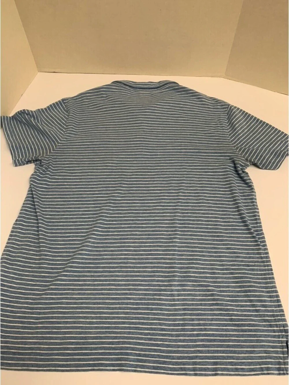 J Crew Blue Striped Slub Jersey Polo Shirt Size XL